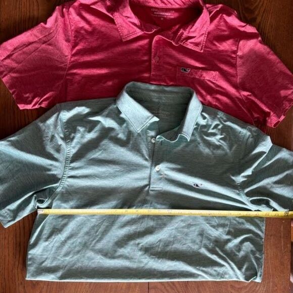 Vineyard Vines Red Performance Polo Shirt M Golf Activewear Short Sleeve - Picture 5 of 6